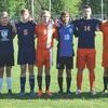 Union’s Andrew Goodman (seventh from left) and Nick Guerrant (sixth from right) in combination with Central’s Colton Strouth (third from right) represented local schools on the senior all-star boys’ team.