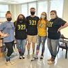 Eastside High students Olivia Adkins, Gabby Brooks, Lance Stanley, Shaylan Gross and Brynna Carpenter display their crazy socks for 321 Day.  EASTSIDE HIGH SCHOOL PHOTO