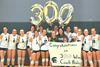 Eastside head volleyball coach Brianne Bailey poses with her team to celebrate her 300th coaching win. PHOTO BY STEPHEN KING