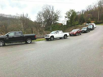 About a dozen cars that joined together to ride through the town of Pound, and then traveled all the way to Lonesome Pine Hospital to pray for our community and nation.