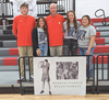 A basketball game last Tuesday was held to benefit the Nate Jordan Memorial Fund, which provides financial support to first responders. Left to right are Noah, Courtney, Donnie, Abbie and Annie Jordan. Nate Jordan passed away in April at age 14 following a vehicular accident. Anyone who wishes to donate to the fund can do so by Venmo @nates-memorialfund or through Paypal at jljannie14@gmail.com.  KELLEY PEARSON PHOTO